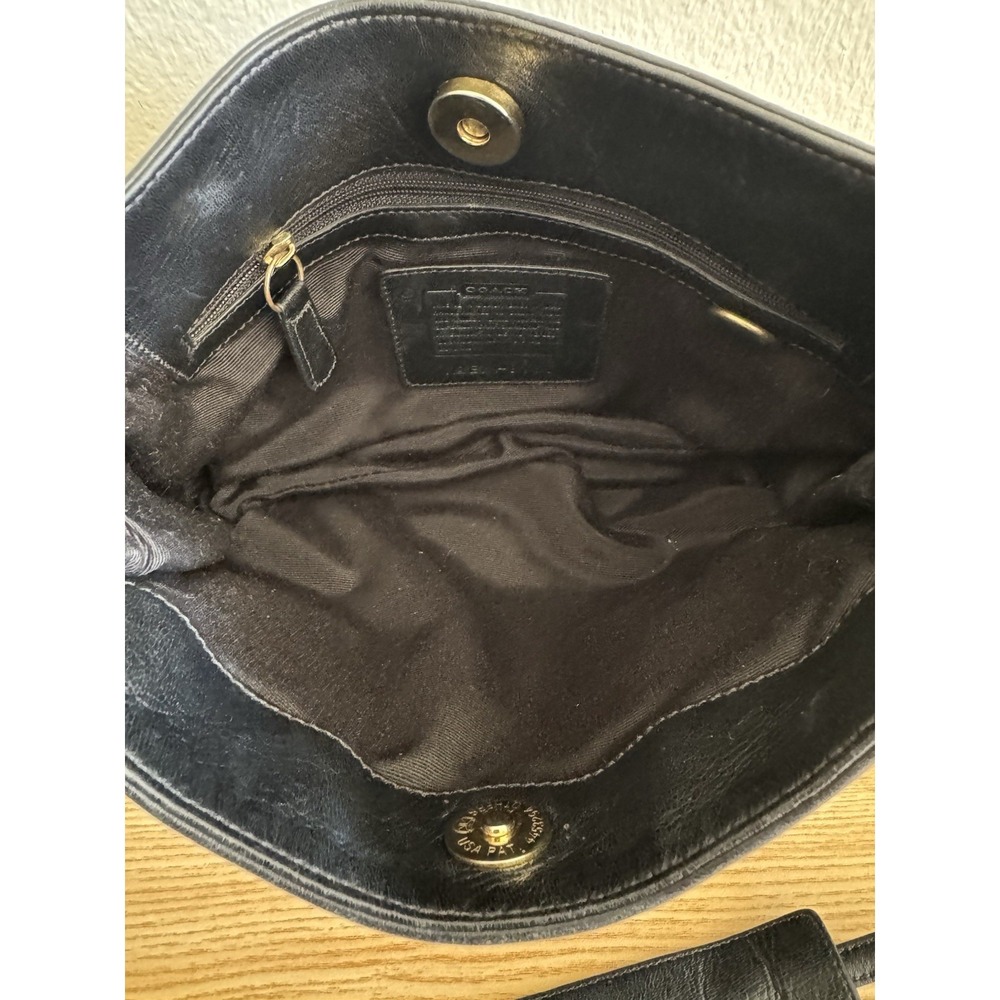 Vintage‎ COACH Y2K Black Leather Baguette Shoulder Bag E1K-8165 - Picture 8 of 11